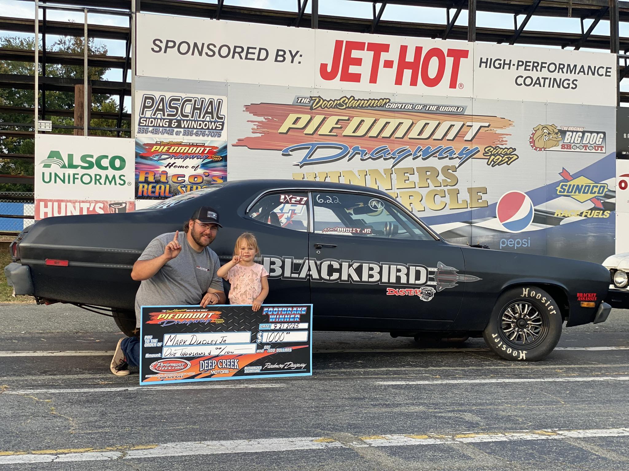 Big Congratulations to the Dudley's & the Blackbird Duster!